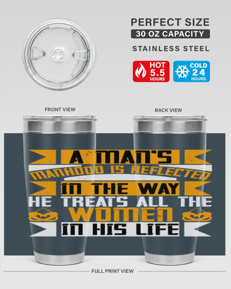 A stylish 20oz stainless steel tumbler with a press-in lid, showcasing a modern design and copper lining, perfect for hot and cold beverages.