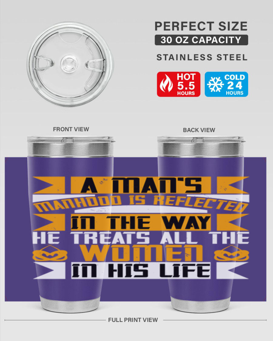 A stylish 20oz stainless steel tumbler with a press-in lid, showcasing a modern design and copper lining, perfect for hot and cold beverages.