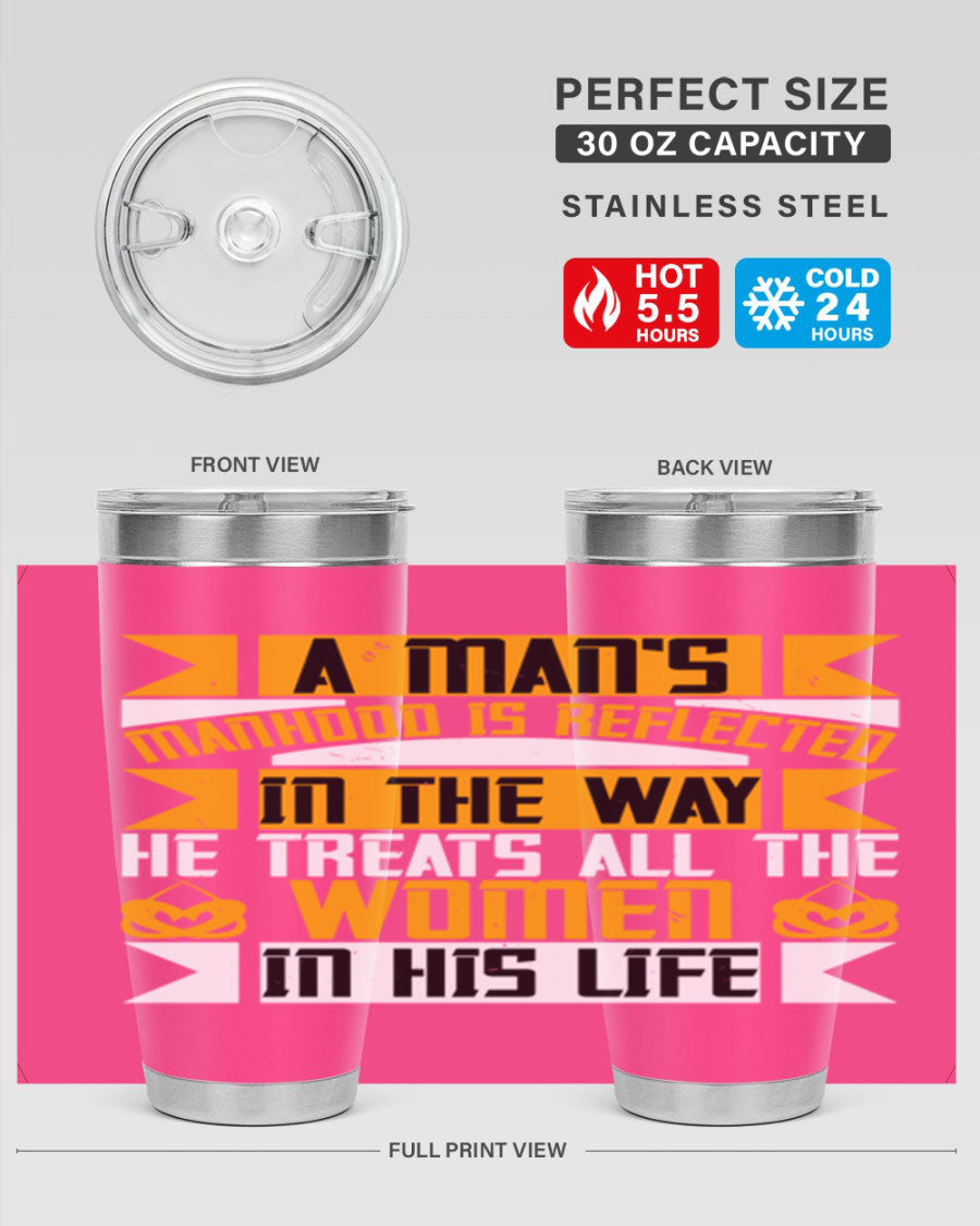 A stylish 20oz stainless steel tumbler with a press-in lid, showcasing a modern design and copper lining, perfect for hot and cold beverages.