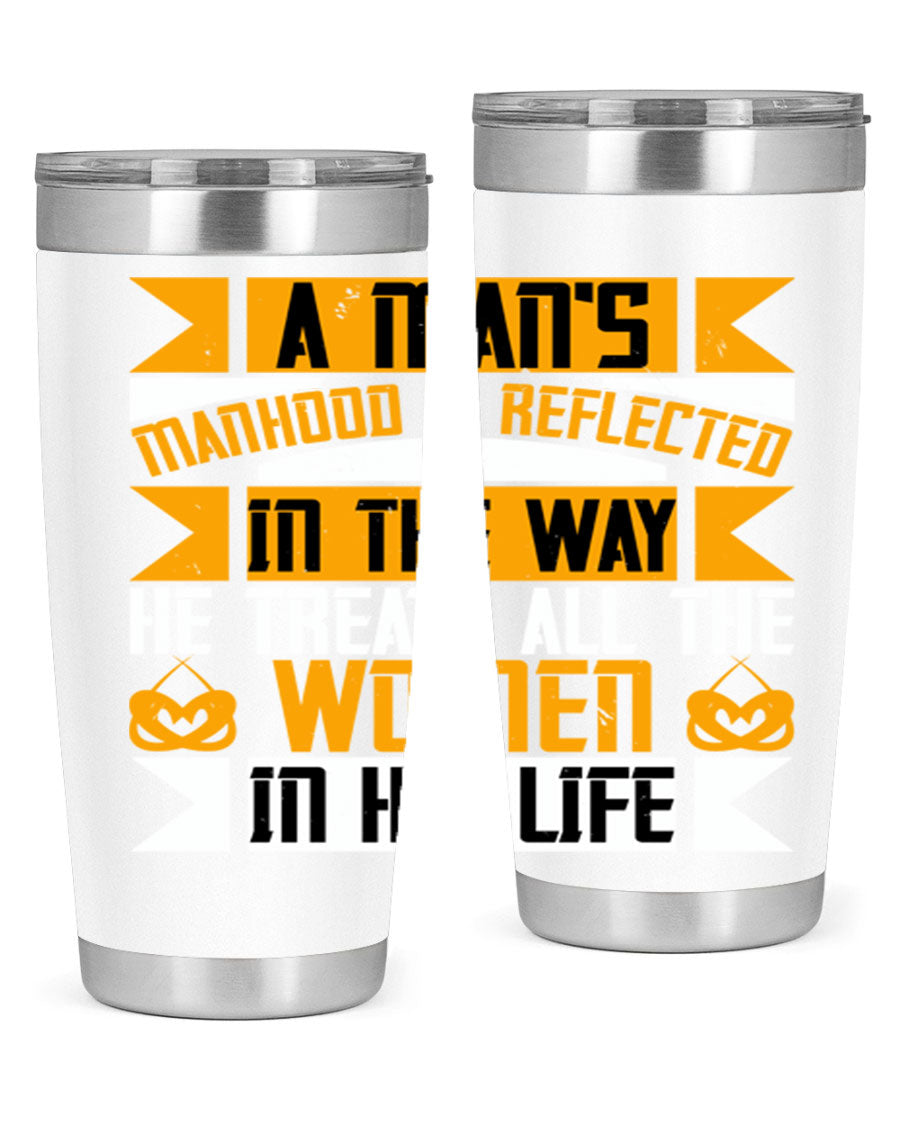 A stylish 20oz stainless steel tumbler with a press-in lid, showcasing a modern design and copper lining, perfect for hot and cold beverages.