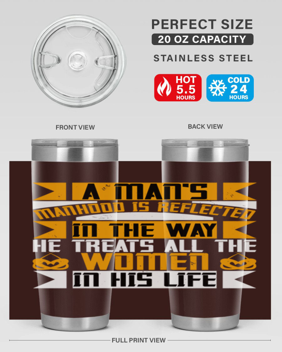 A stylish 20oz stainless steel tumbler with a press-in lid, showcasing a modern design and copper lining, perfect for hot and cold beverages.