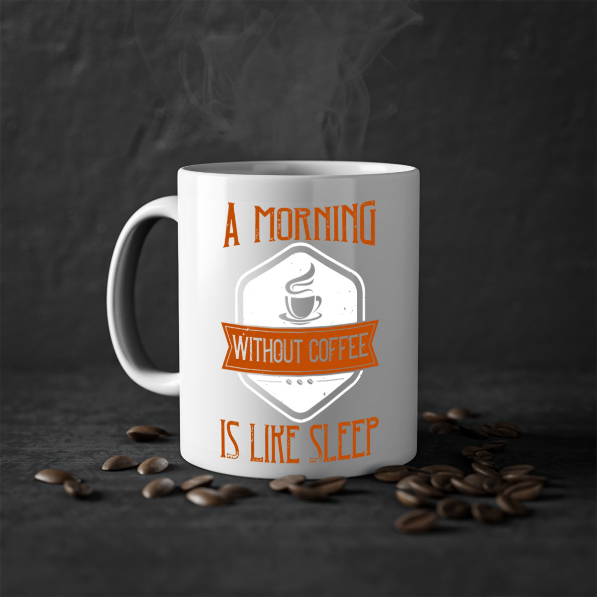 A stylish two-tone coffee mug with a glossy finish, featuring a colored handle and interior, perfect for coffee lovers.