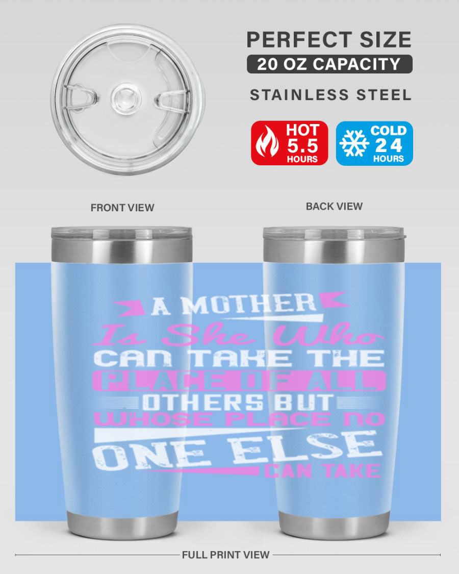 Stylish 20oz and 30oz stainless steel tumblers with a heartfelt message about motherhood, featuring a double wall vacuum design.