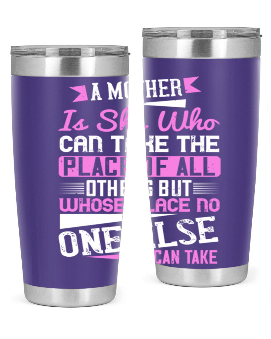 Stylish 20oz and 30oz stainless steel tumblers with a heartfelt message about motherhood, featuring a double wall vacuum design.