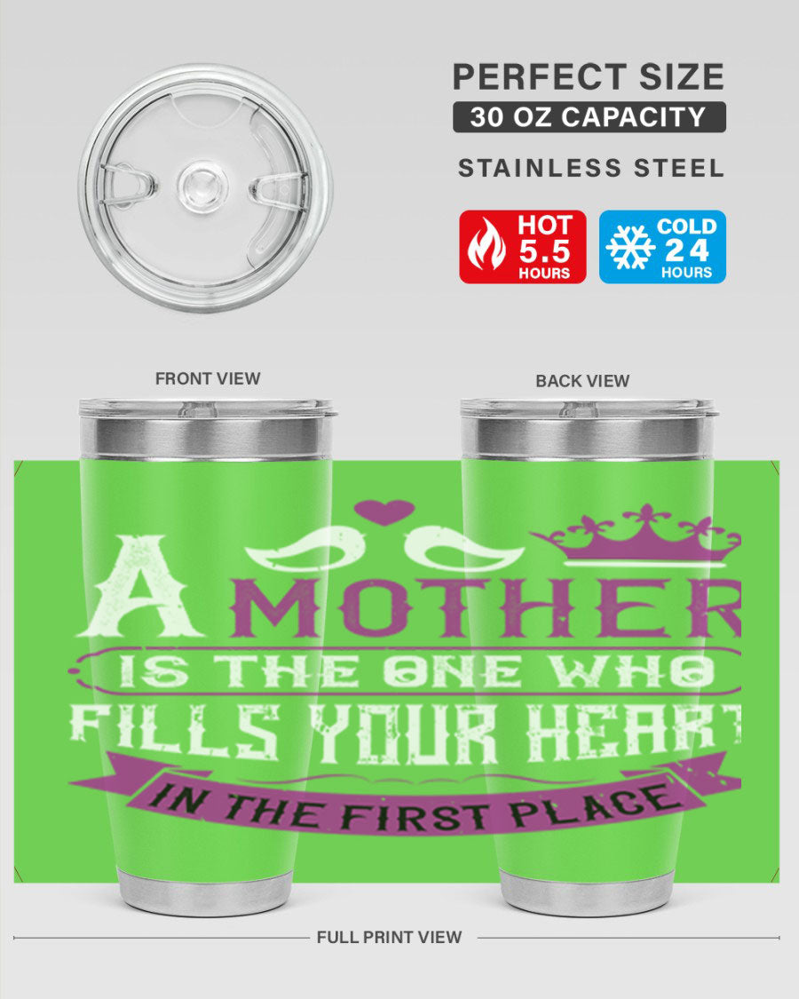 A stylish 20oz and 30oz stainless steel tumbler with a heartfelt Mother's Day design, perfect for keeping drinks hot or cold.