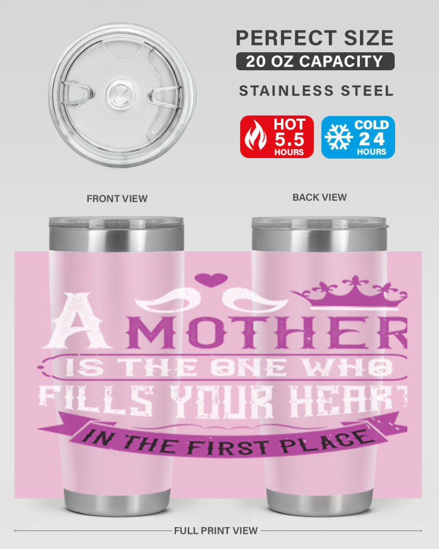 A stylish 20oz and 30oz stainless steel tumbler with a heartfelt Mother's Day design, perfect for keeping drinks hot or cold.