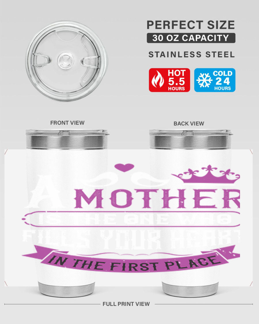 A stylish 20oz and 30oz stainless steel tumbler with a heartfelt Mother's Day design, perfect for keeping drinks hot or cold.