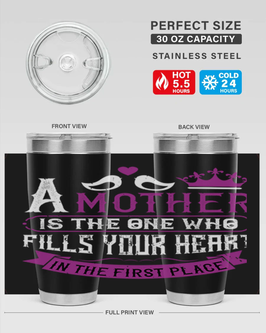 A stylish 20oz and 30oz stainless steel tumbler with a heartfelt Mother's Day design, perfect for keeping drinks hot or cold.