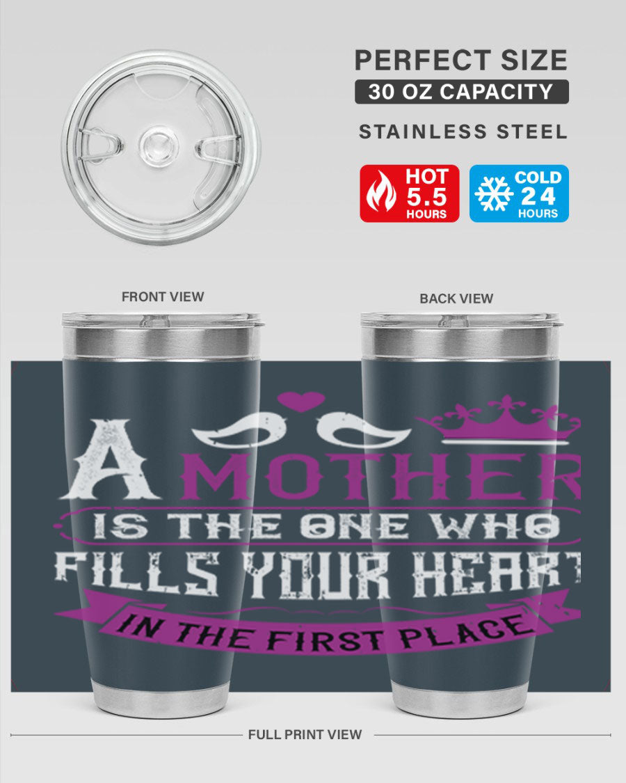 A stylish 20oz and 30oz stainless steel tumbler with a heartfelt Mother's Day design, perfect for keeping drinks hot or cold.