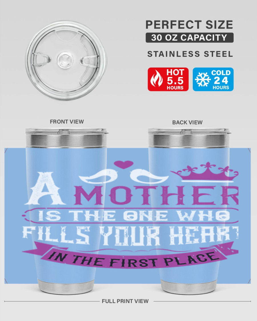 A stylish 20oz and 30oz stainless steel tumbler with a heartfelt Mother's Day design, perfect for keeping drinks hot or cold.