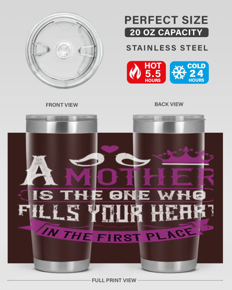 A stylish 20oz and 30oz stainless steel tumbler with a heartfelt Mother's Day design, perfect for keeping drinks hot or cold.