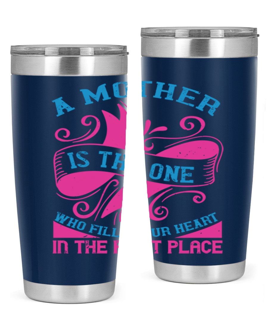 Stylish 20oz and 30oz stainless steel tumblers with a heartfelt message about motherhood, featuring a drink-thru lid.