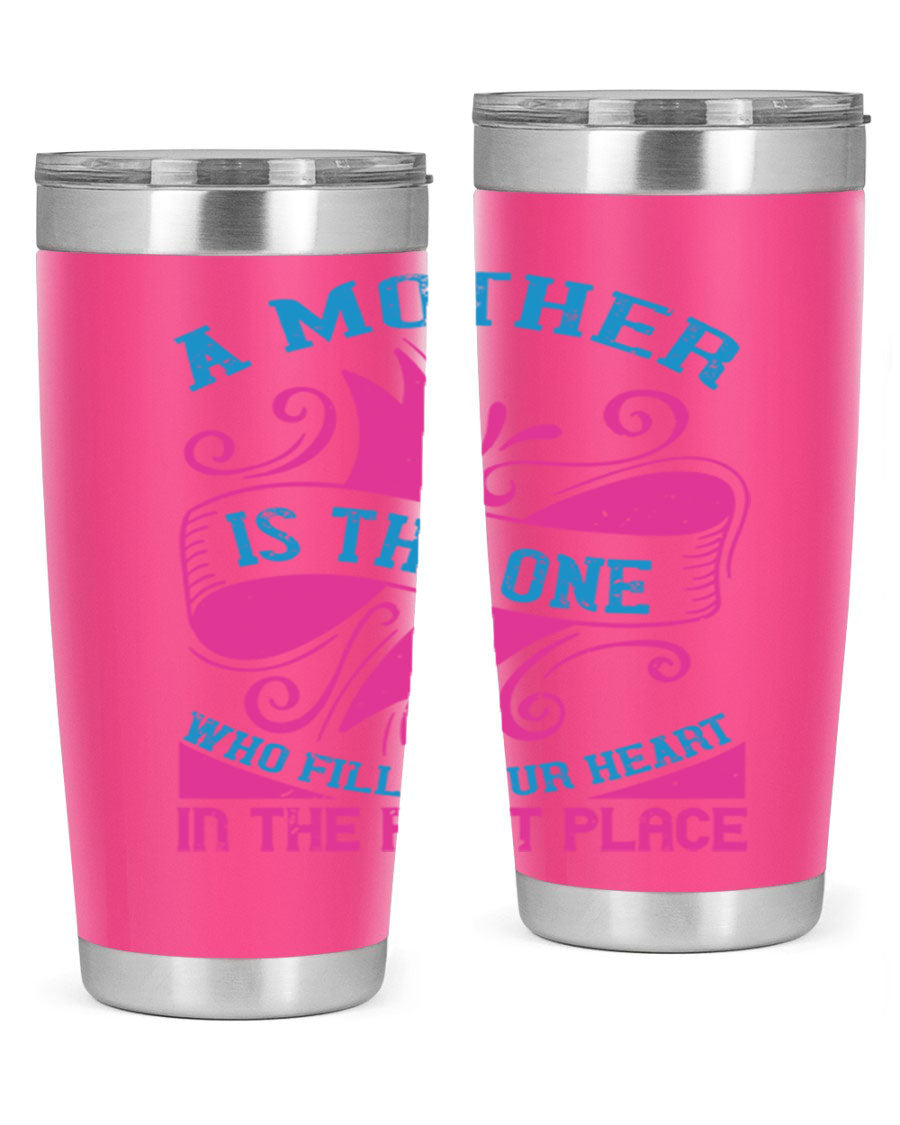 Stylish 20oz and 30oz stainless steel tumblers with a heartfelt message about motherhood, featuring a drink-thru lid.