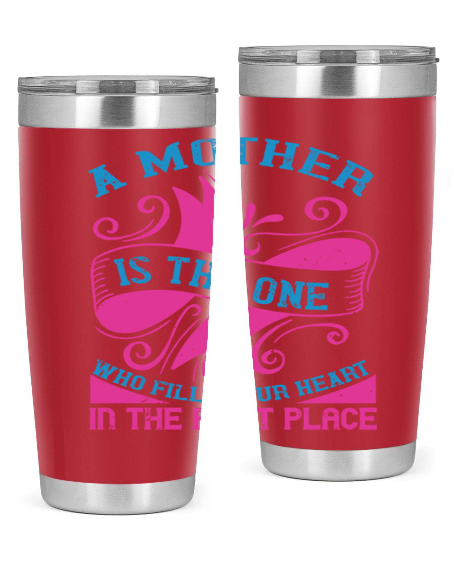 Stylish 20oz and 30oz stainless steel tumblers with a heartfelt message about motherhood, featuring a drink-thru lid.