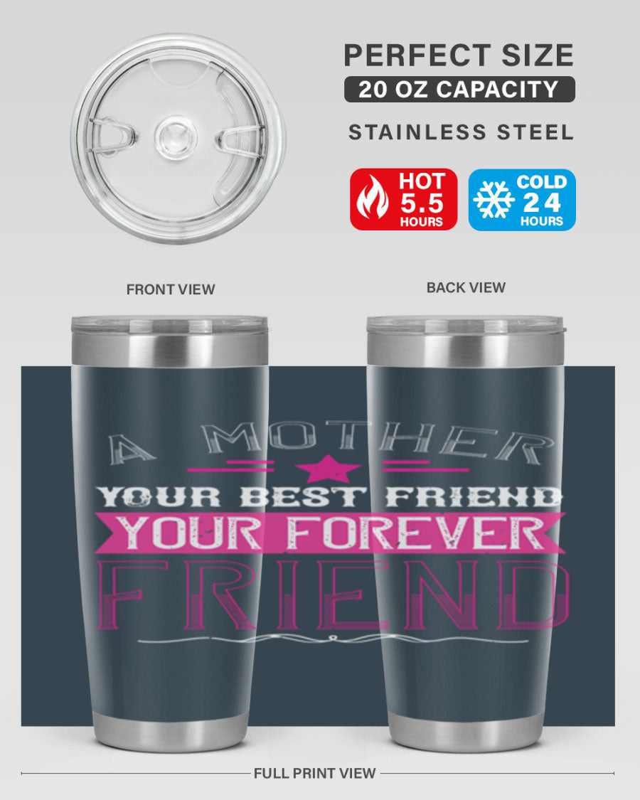 Stylish stainless steel tumbler featuring a heartfelt message about mothers, available in 20oz and 30oz sizes.
