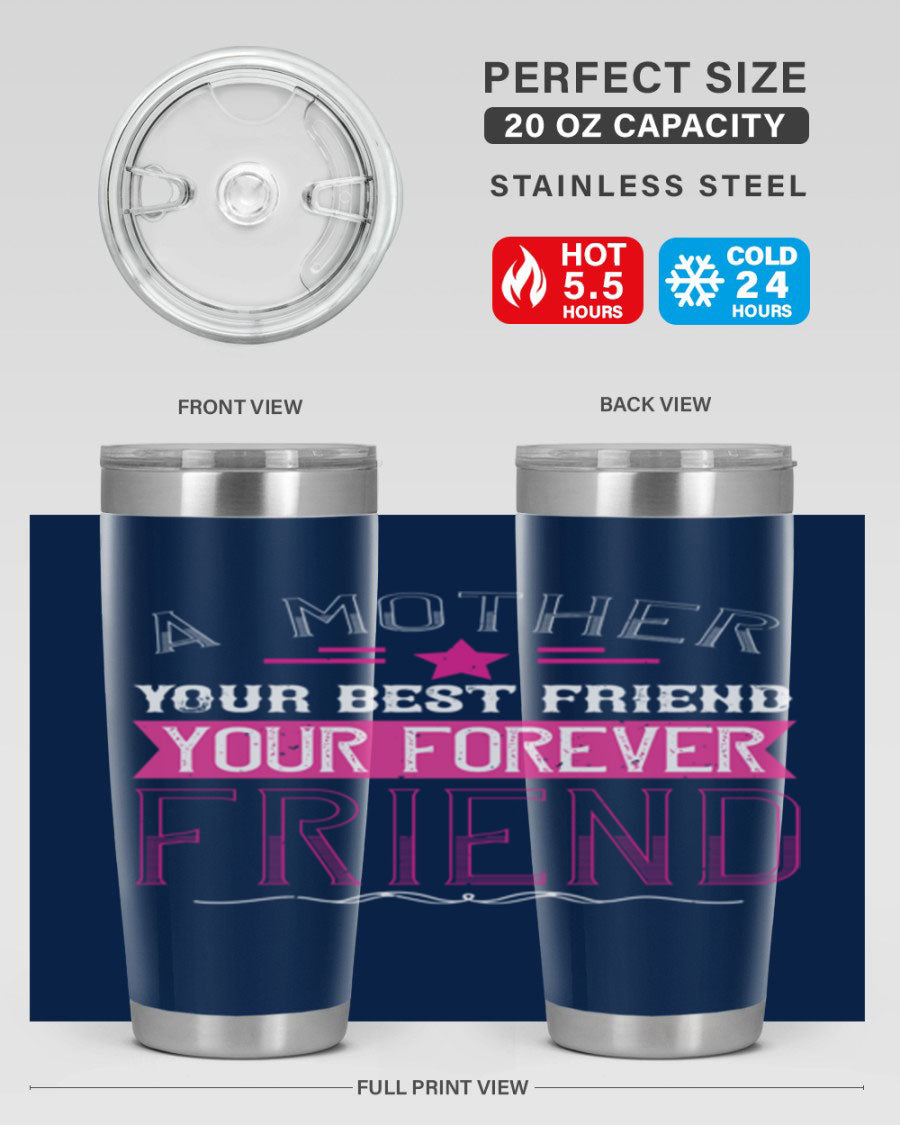 Stylish stainless steel tumbler featuring a heartfelt message about mothers, available in 20oz and 30oz sizes.