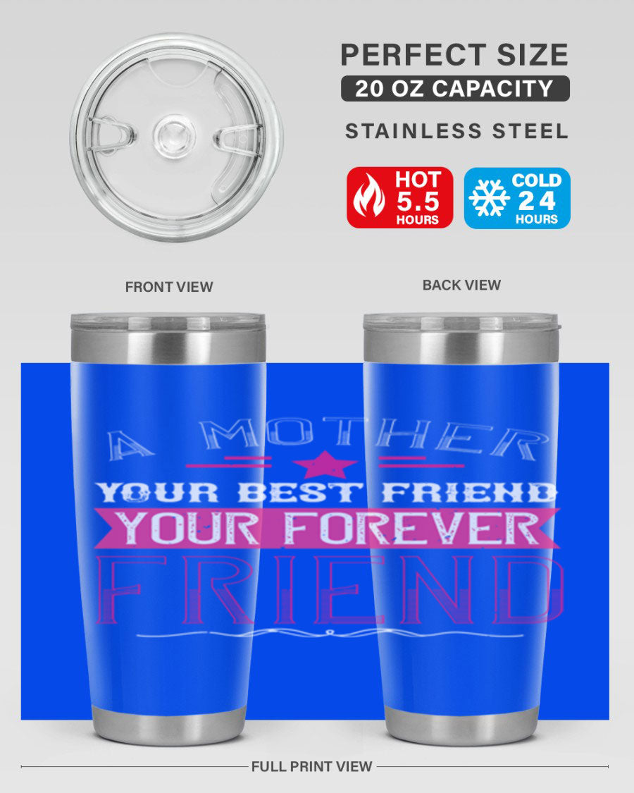 Stylish stainless steel tumbler featuring a heartfelt message about mothers, available in 20oz and 30oz sizes.