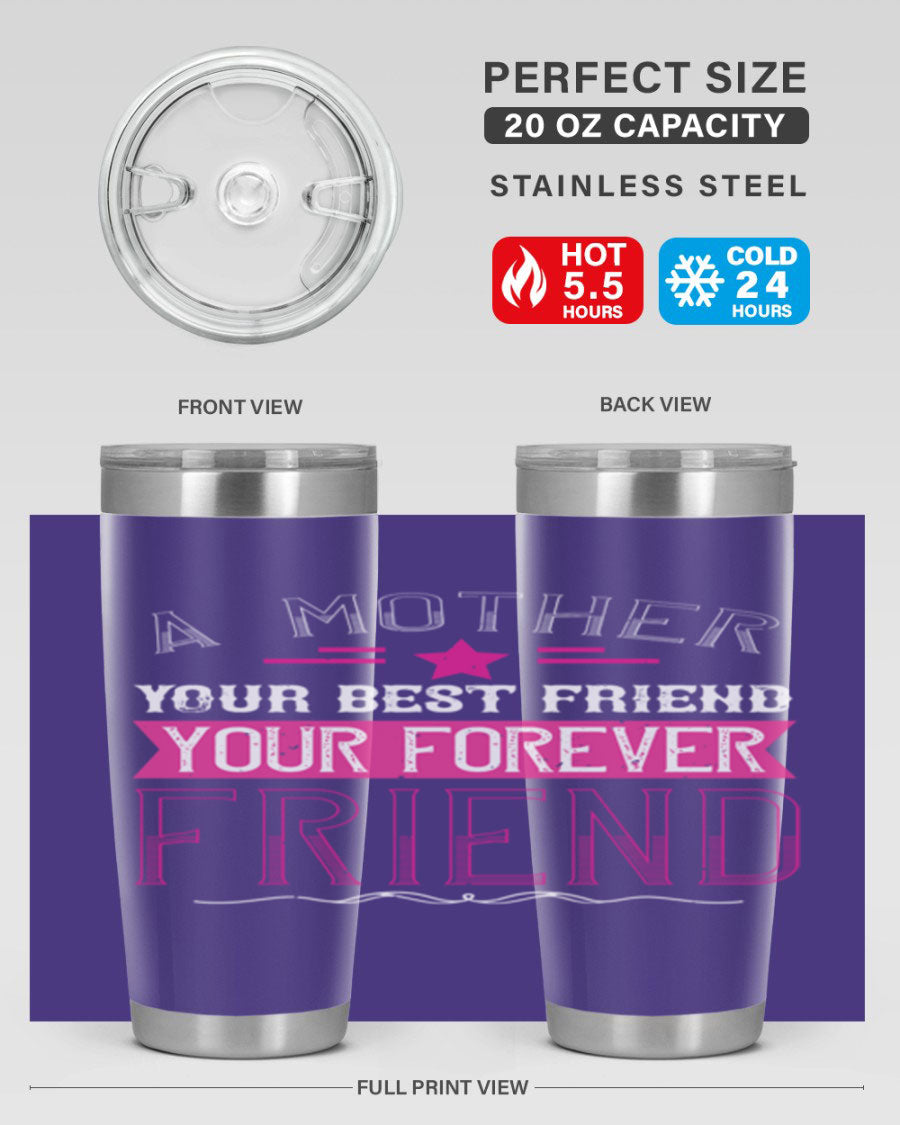Stylish stainless steel tumbler featuring a heartfelt message about mothers, available in 20oz and 30oz sizes.