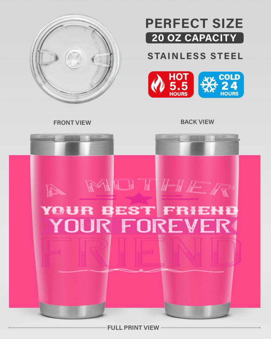 Stylish stainless steel tumbler featuring a heartfelt message about mothers, available in 20oz and 30oz sizes.