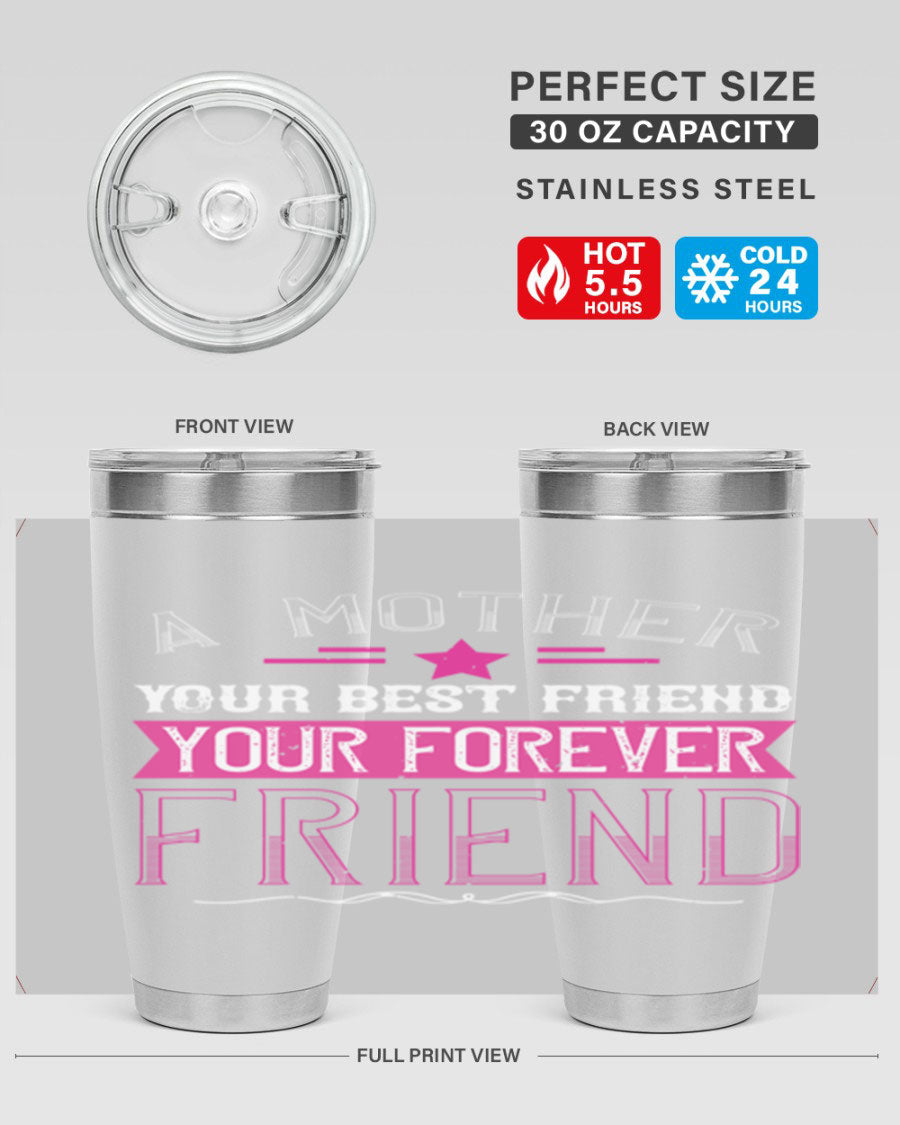 Stylish stainless steel tumbler featuring a heartfelt message about mothers, available in 20oz and 30oz sizes.