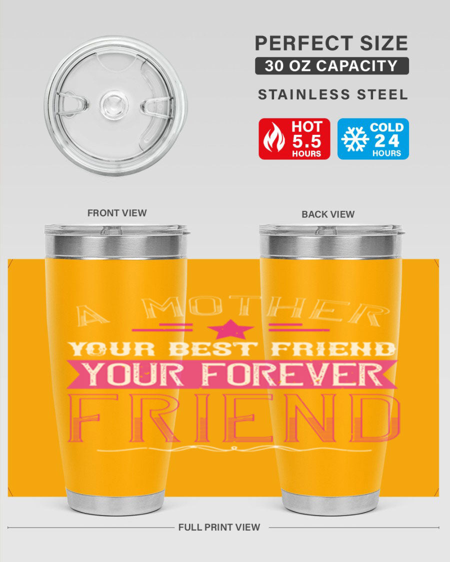 Stylish stainless steel tumbler featuring a heartfelt message about mothers, available in 20oz and 30oz sizes.