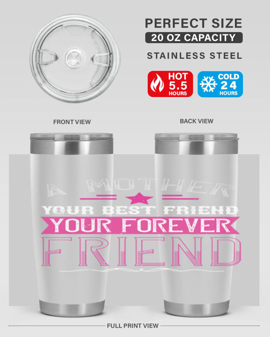Stylish stainless steel tumbler featuring a heartfelt message about mothers, available in 20oz and 30oz sizes.