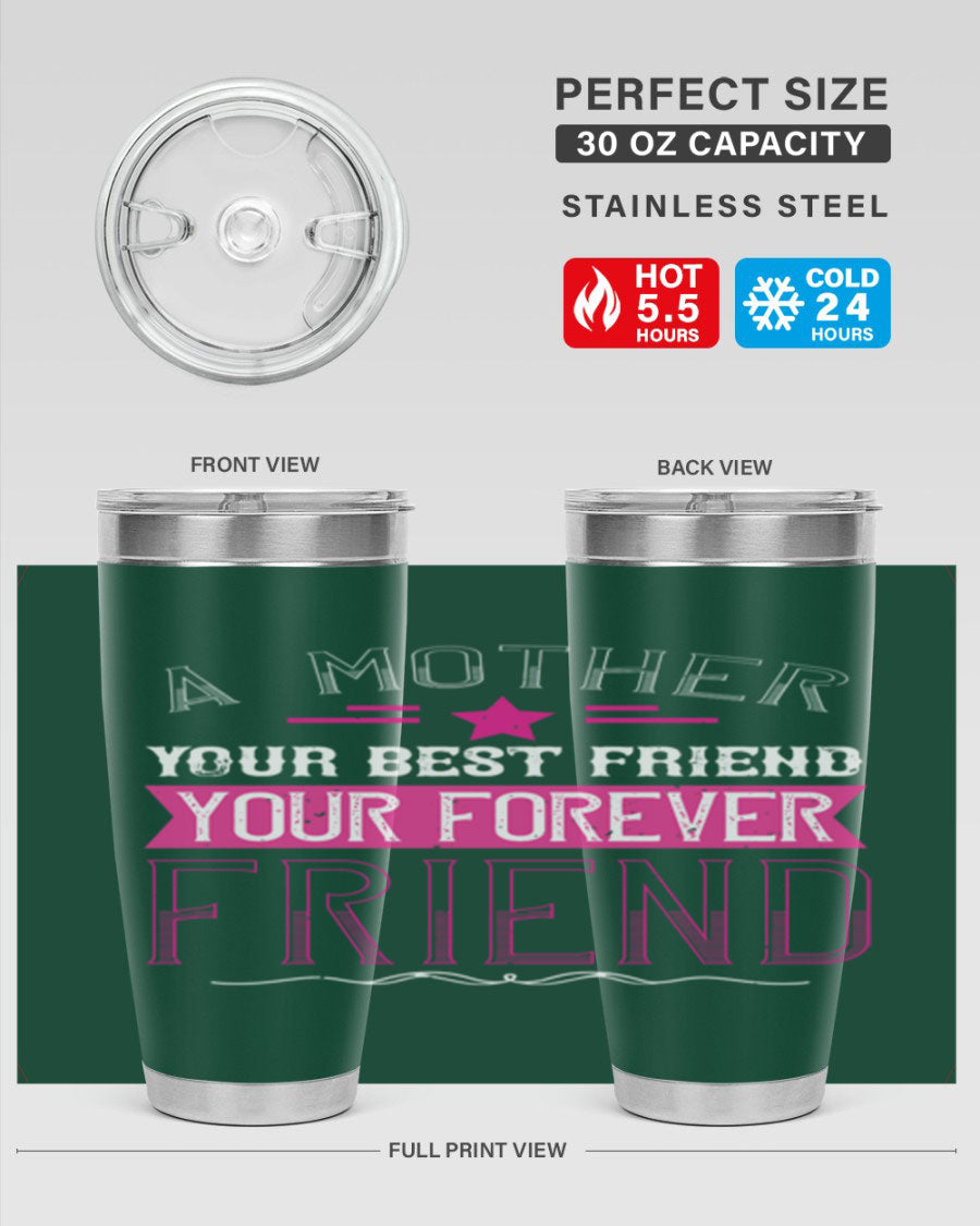 Stylish stainless steel tumbler featuring a heartfelt message about mothers, available in 20oz and 30oz sizes.