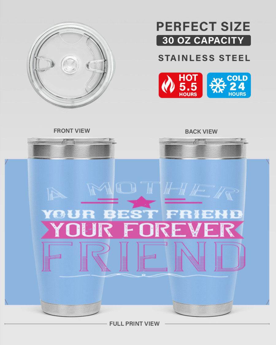 Stylish stainless steel tumbler featuring a heartfelt message about mothers, available in 20oz and 30oz sizes.
