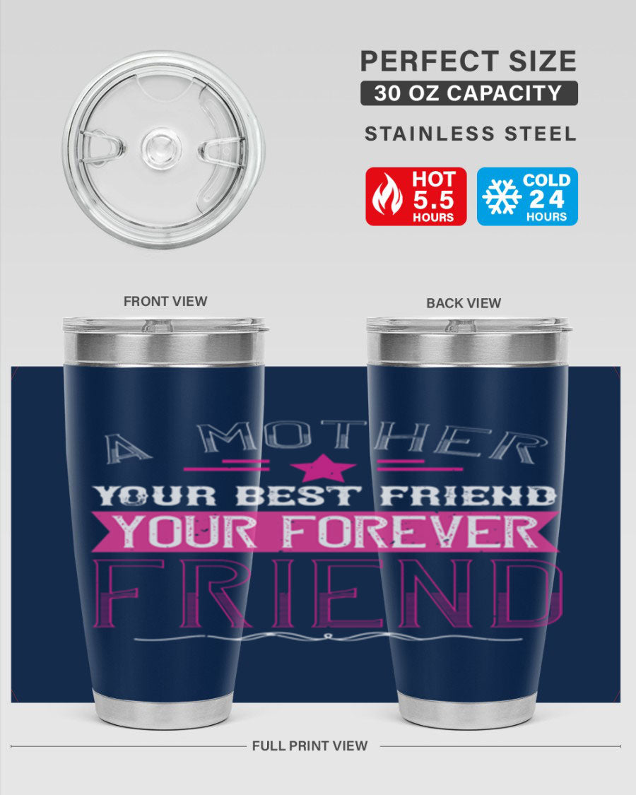 Stylish stainless steel tumbler featuring a heartfelt message about mothers, available in 20oz and 30oz sizes.