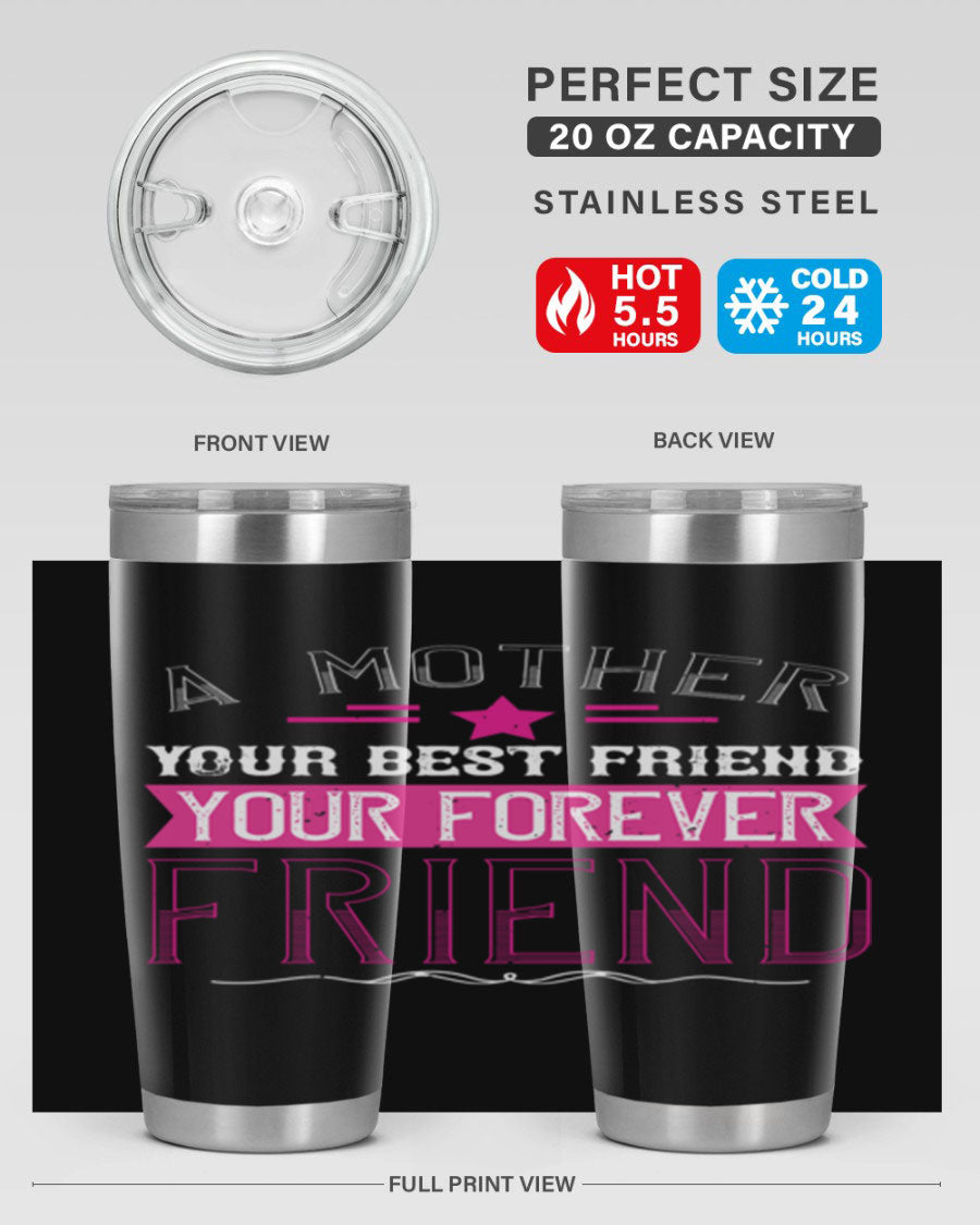 Stylish stainless steel tumbler featuring a heartfelt message about mothers, available in 20oz and 30oz sizes.