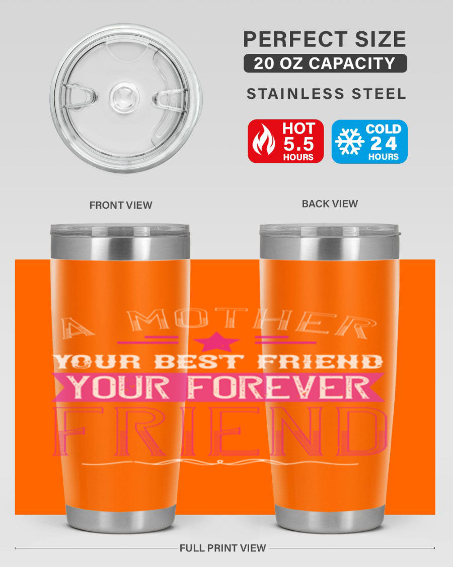 Stylish stainless steel tumbler featuring a heartfelt message about mothers, available in 20oz and 30oz sizes.