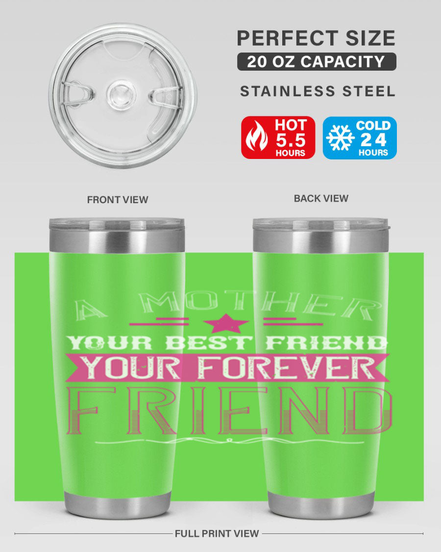 Stylish stainless steel tumbler featuring a heartfelt message about mothers, available in 20oz and 30oz sizes.