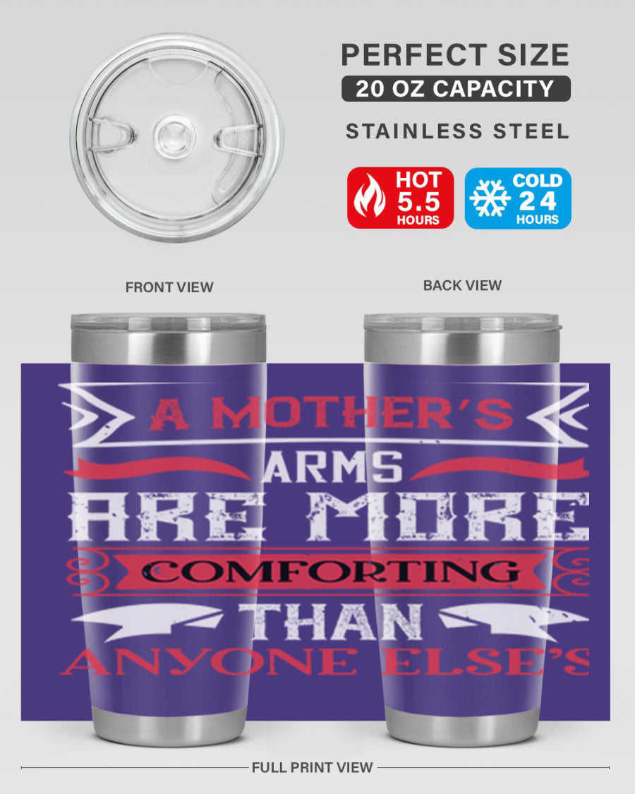 A stylish 20oz stainless steel tumbler with a heartfelt message for Mother's Day, featuring a double wall vacuum design and a drink-thru lid.