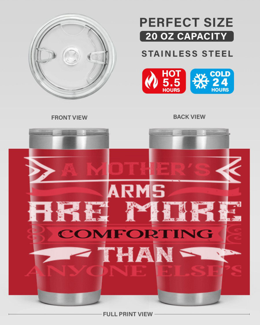 A stylish 20oz stainless steel tumbler with a heartfelt message for Mother's Day, featuring a double wall vacuum design and a drink-thru lid.