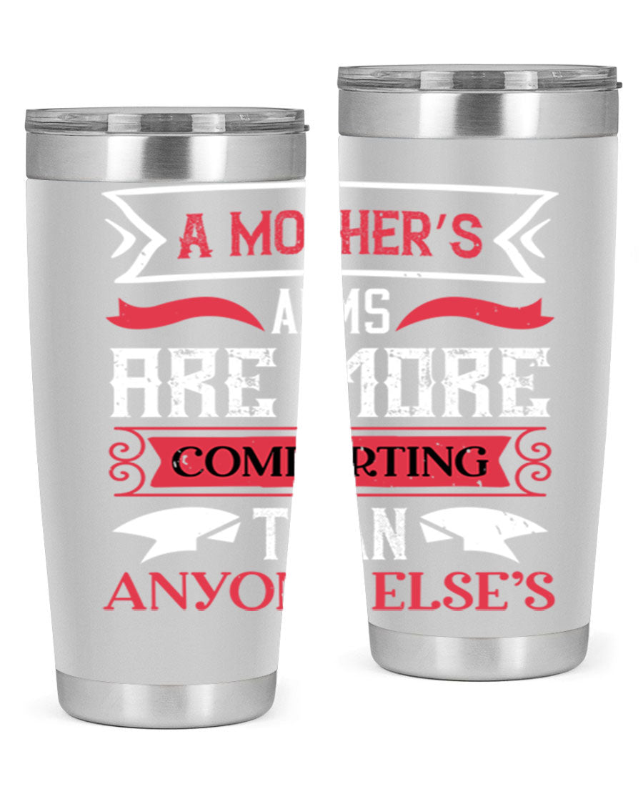 A stylish 20oz stainless steel tumbler with a heartfelt message for Mother's Day, featuring a double wall vacuum design and a drink-thru lid.