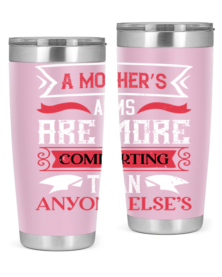 A stylish 20oz stainless steel tumbler with a heartfelt message for Mother's Day, featuring a double wall vacuum design and a drink-thru lid.