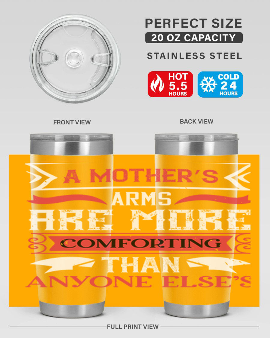 A stylish 20oz stainless steel tumbler with a heartfelt message for Mother's Day, featuring a double wall vacuum design and a drink-thru lid.