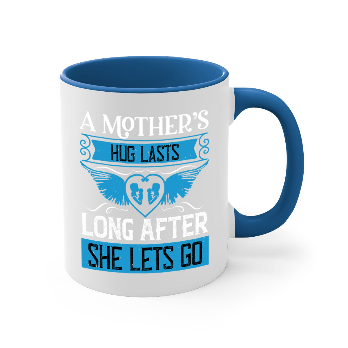 A stylish two-tone coffee mug with a colored handle and glossy finish, perfect for Mother's Day gifts.
