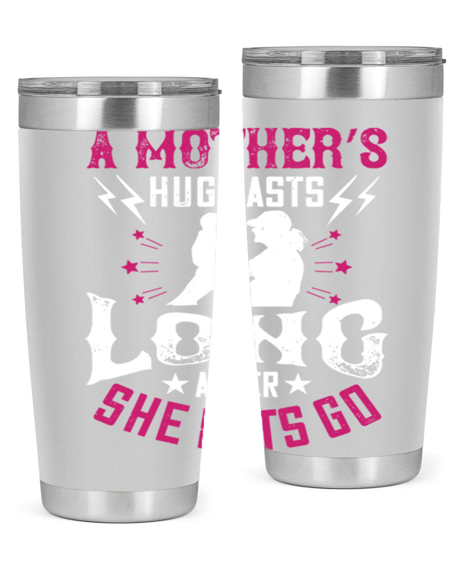 A stylish 20oz and 30oz stainless steel tumbler with a heartfelt message about a mother's love, featuring a drink-thru lid and double wall insulation.