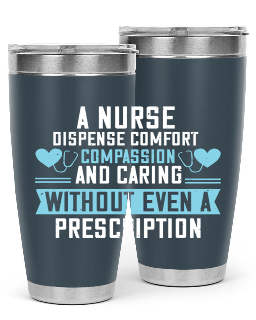 A stylish 20oz Nurse Tumbler made of double wall vacuum stainless steel, featuring a press-in drink-thru lid, perfect for hot and cold beverages.