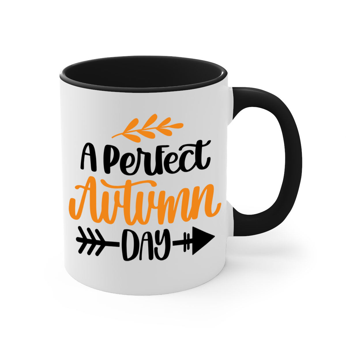 A Perfect Autumn Day Mug featuring a two-tone design with a colored handle and glossy finish, available in multiple colors.