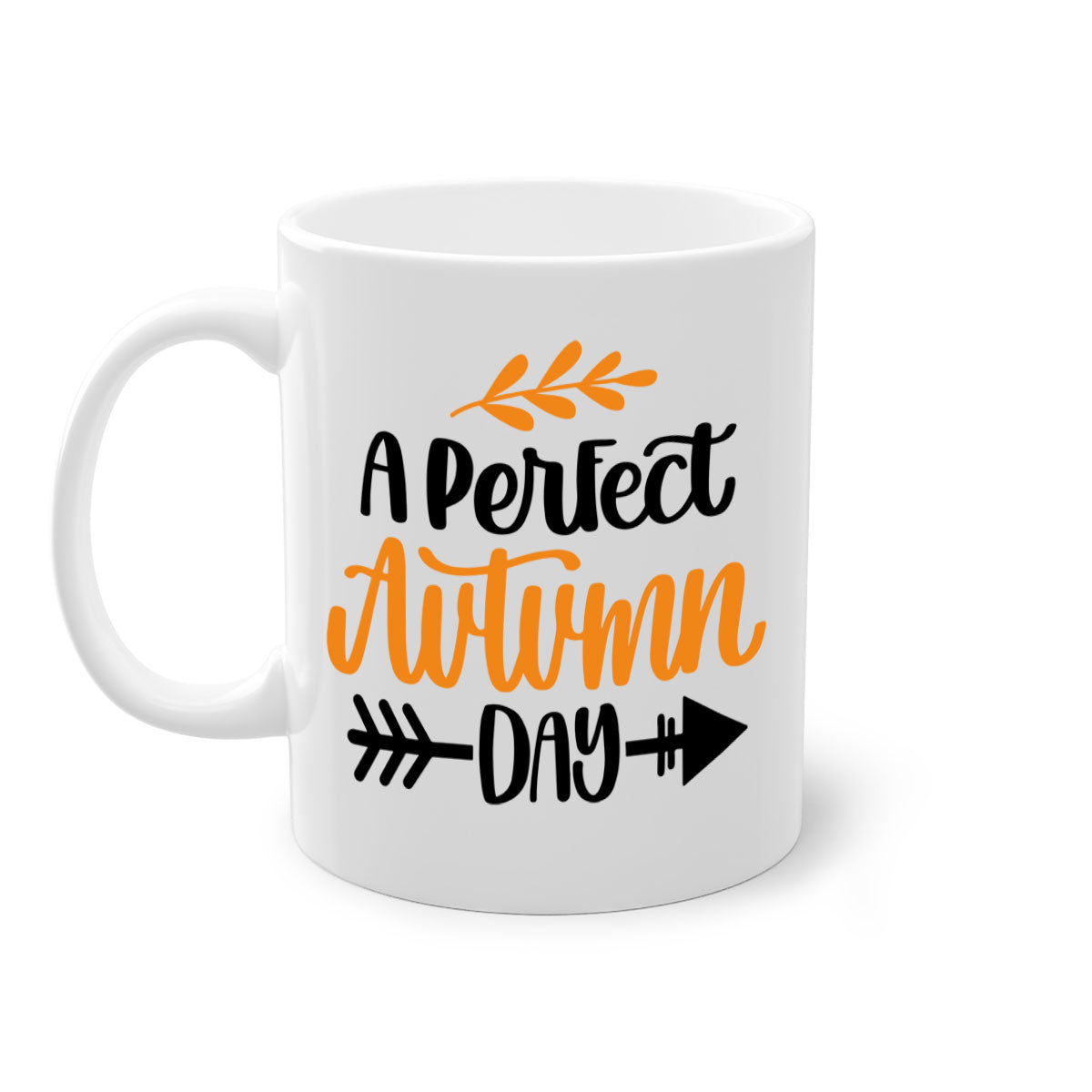 A Perfect Autumn Day Mug featuring a two-tone design with a colored handle and glossy finish, available in multiple colors.