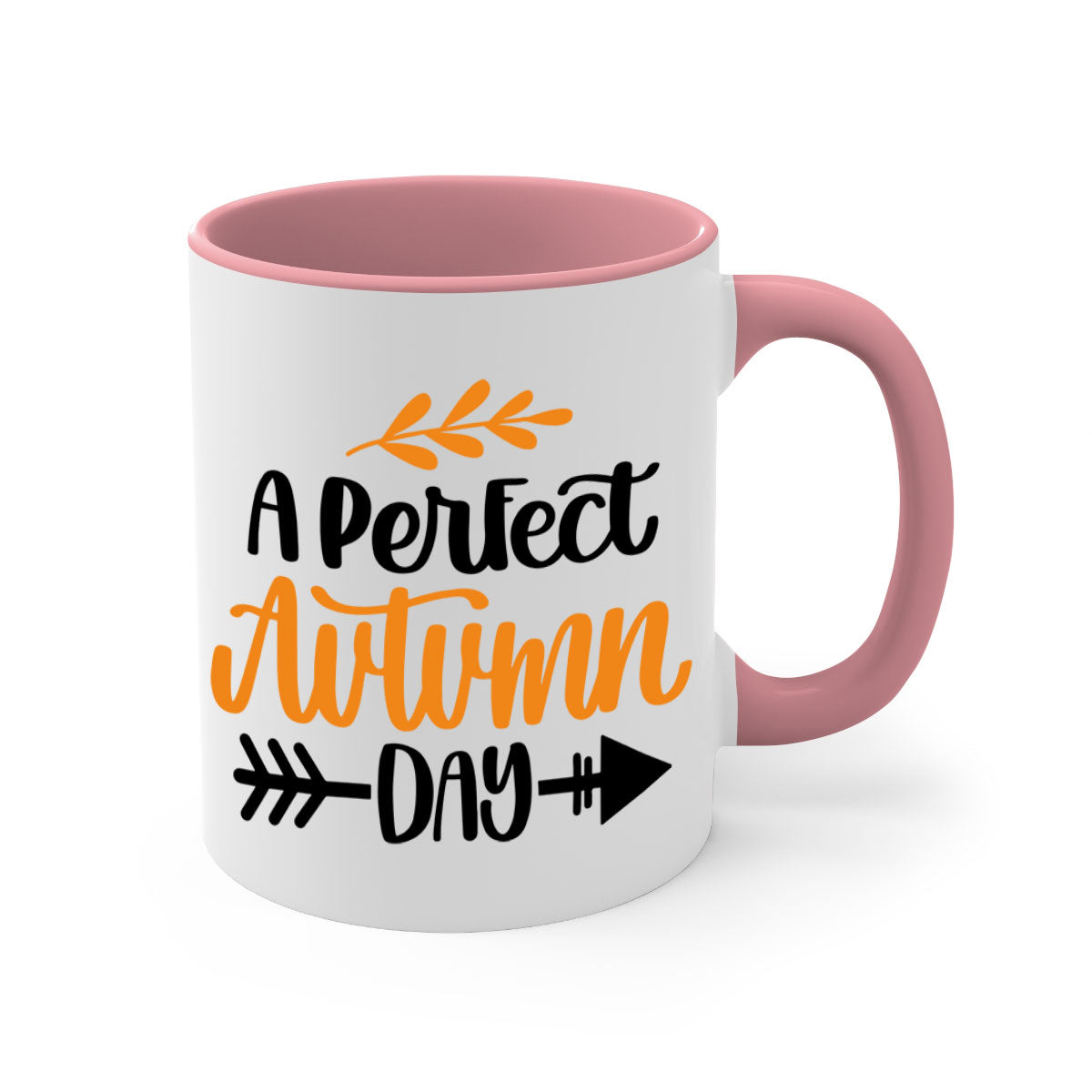 A Perfect Autumn Day Mug featuring a two-tone design with a colored handle and glossy finish, available in multiple colors.