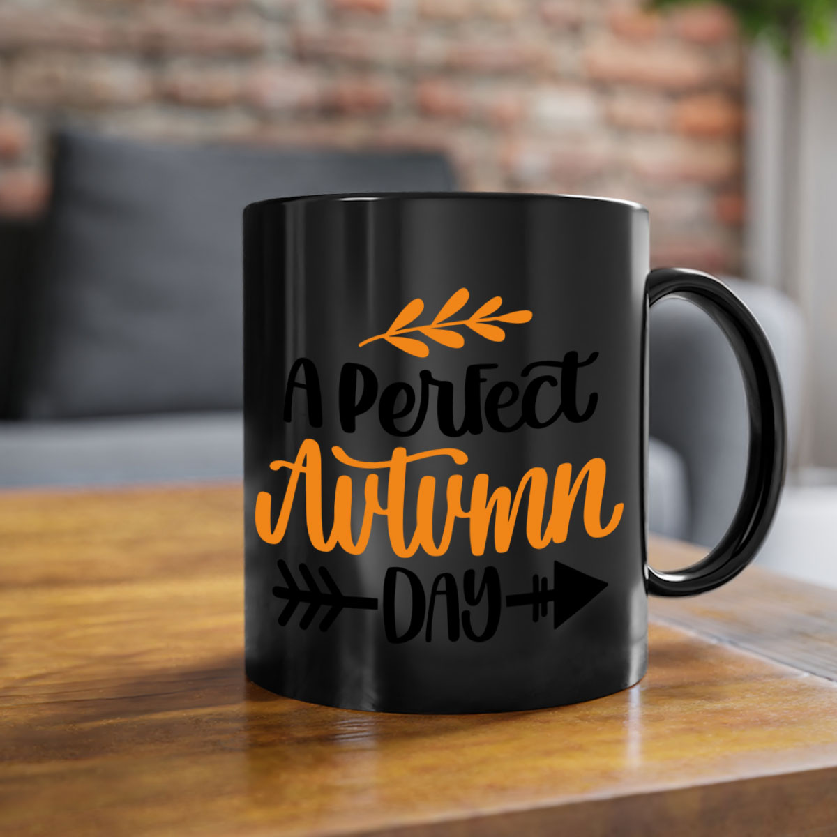 A Perfect Autumn Day Mug featuring a two-tone design with a colored handle and glossy finish, available in multiple colors.