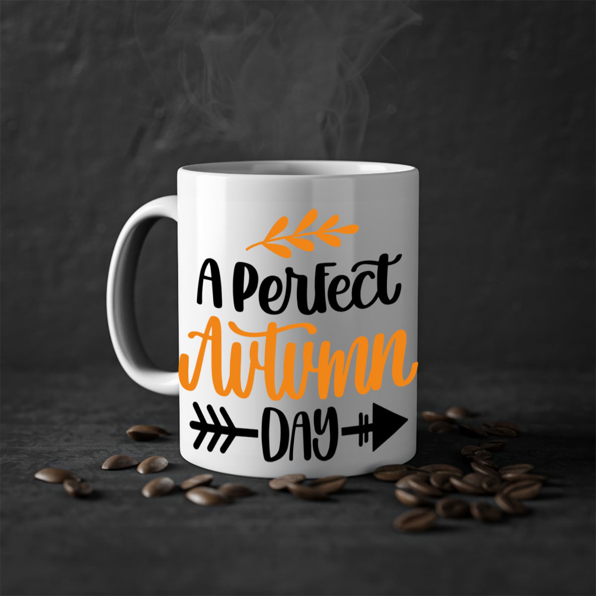 A Perfect Autumn Day Mug featuring a two-tone design with a colored handle and glossy finish, available in multiple colors.