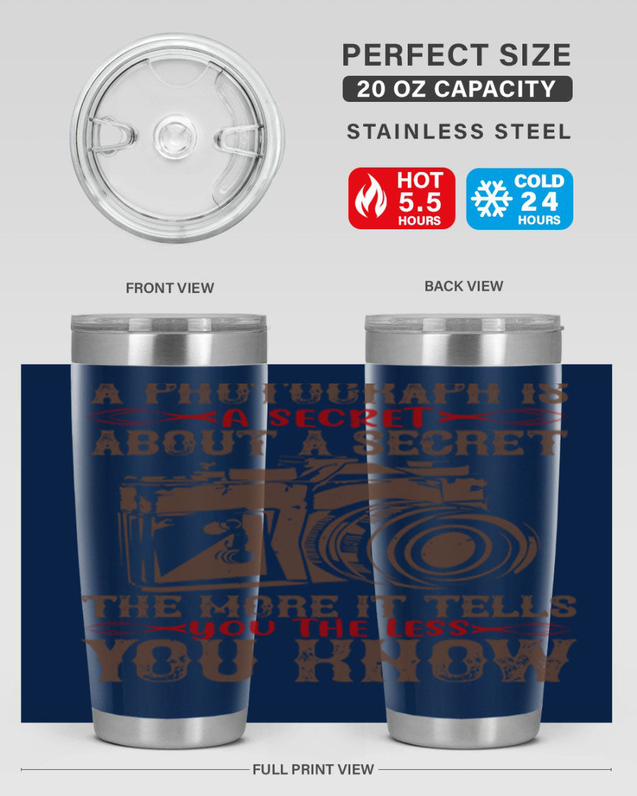 A stylish 20oz and 30oz stainless steel tumbler featuring double wall vacuum insulation, designed to keep drinks hot or cold for hours.