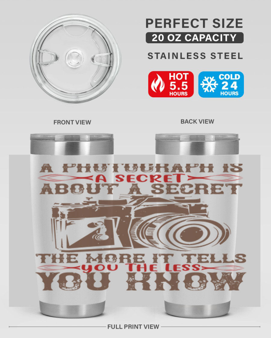 A stylish 20oz and 30oz stainless steel tumbler featuring double wall vacuum insulation, designed to keep drinks hot or cold for hours.