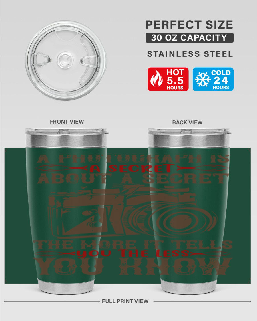 A stylish 20oz and 30oz stainless steel tumbler featuring double wall vacuum insulation, designed to keep drinks hot or cold for hours.