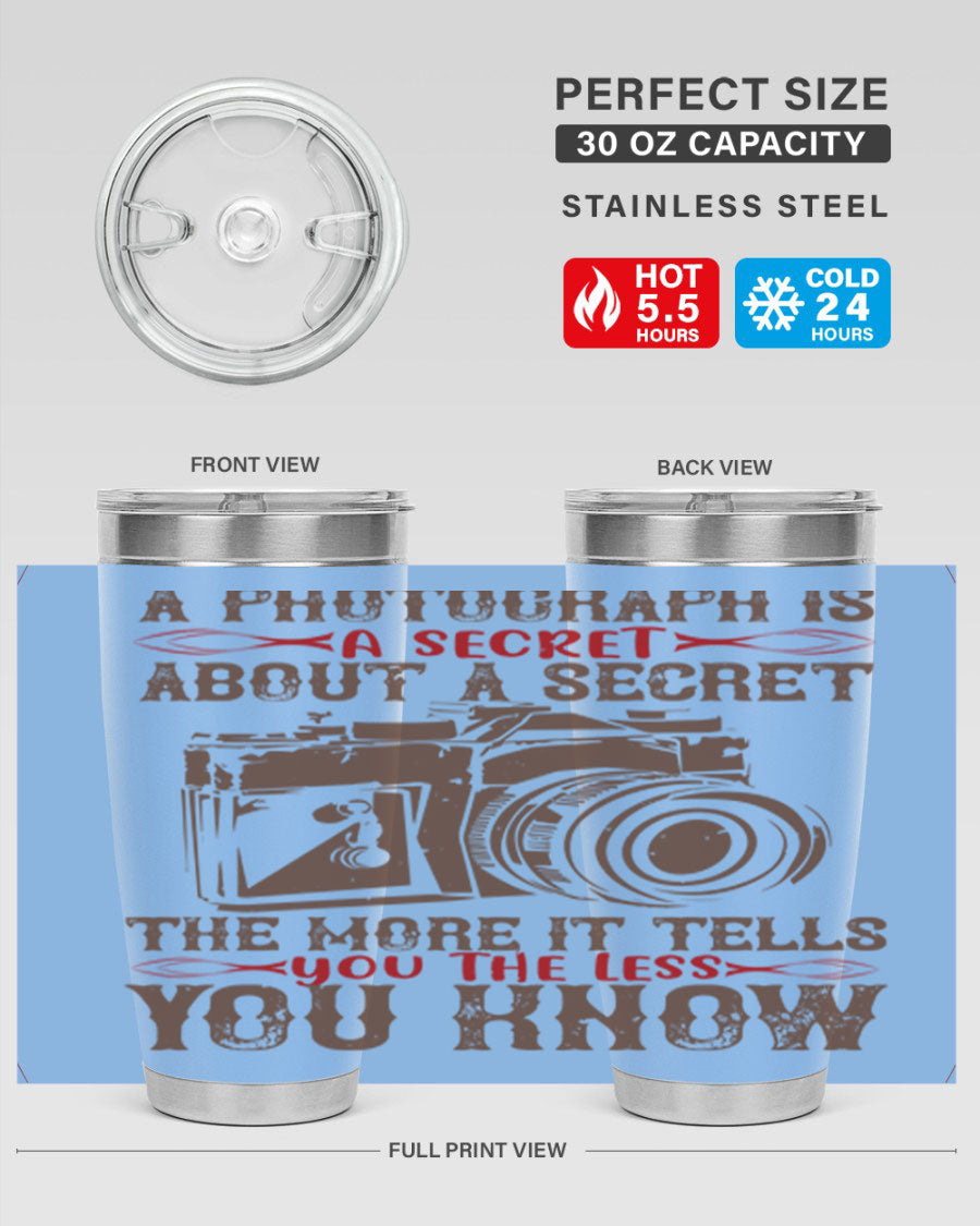 A stylish 20oz and 30oz stainless steel tumbler featuring double wall vacuum insulation, designed to keep drinks hot or cold for hours.