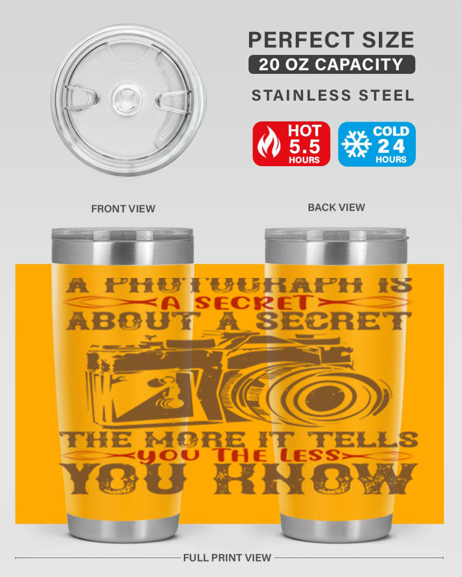 A stylish 20oz and 30oz stainless steel tumbler featuring double wall vacuum insulation, designed to keep drinks hot or cold for hours.